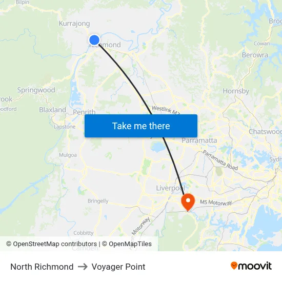 North Richmond to Voyager Point map