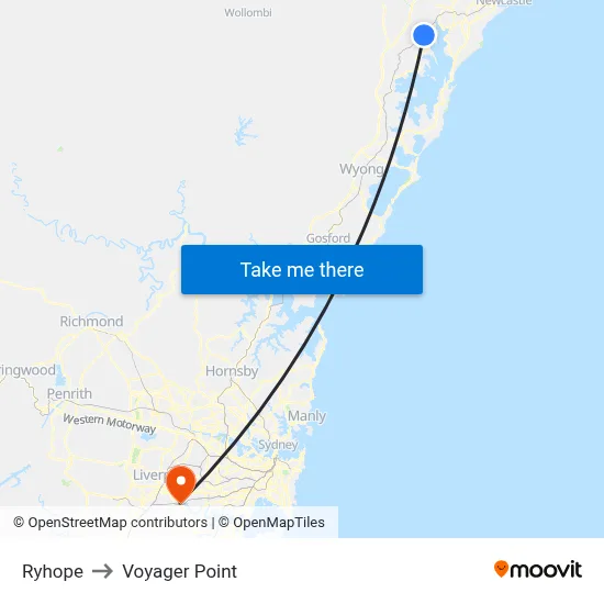 Ryhope to Voyager Point map