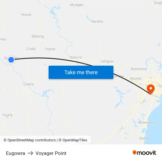 Eugowra to Voyager Point map