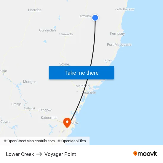 Lower Creek to Voyager Point map