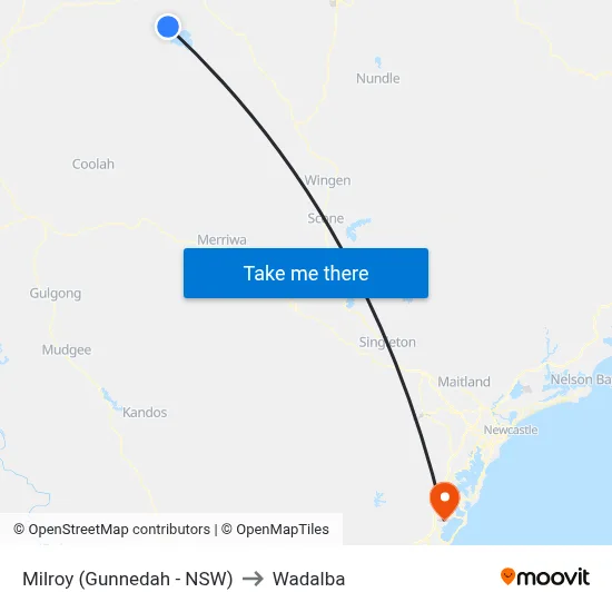 Milroy (Gunnedah - NSW) to Wadalba map