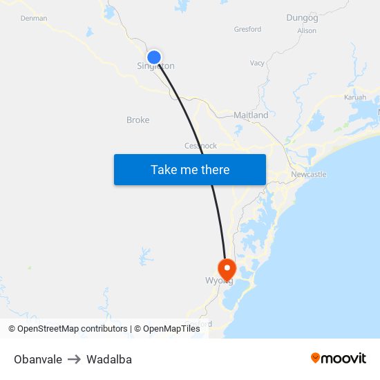 Obanvale to Wadalba map