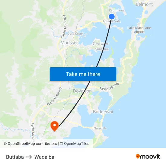 Buttaba to Wadalba map