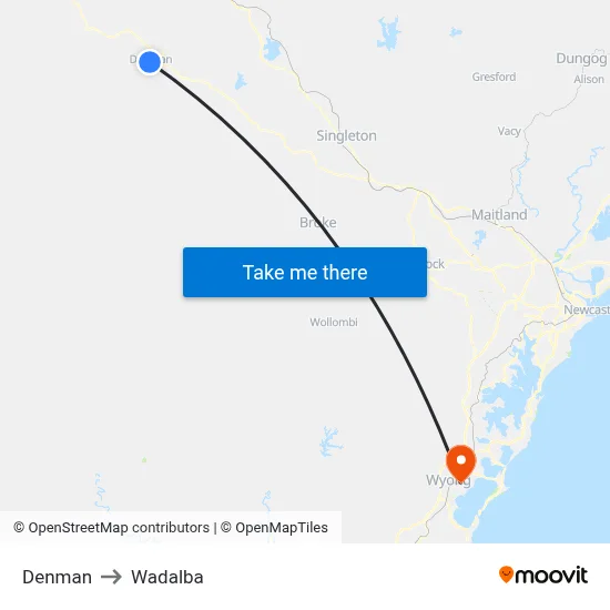 Denman to Wadalba map