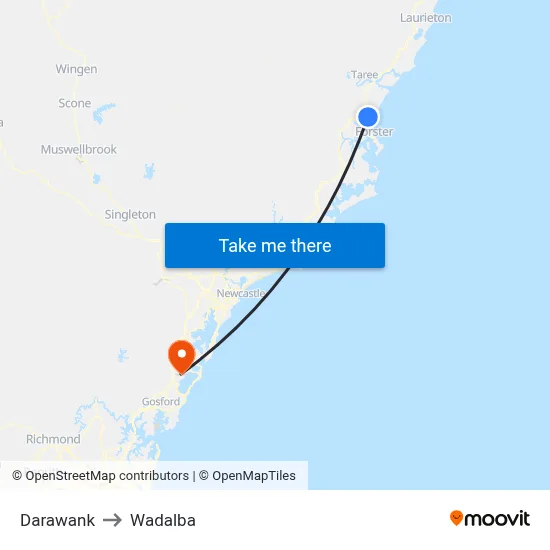 Darawank to Wadalba map