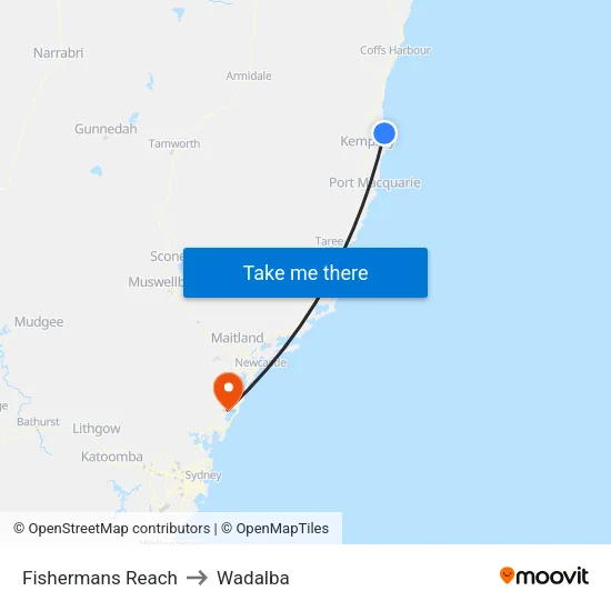 Fishermans Reach to Wadalba map