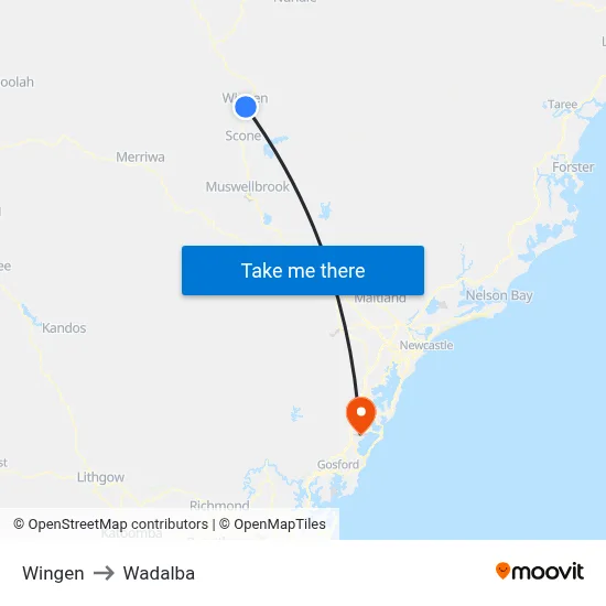 Wingen to Wadalba map