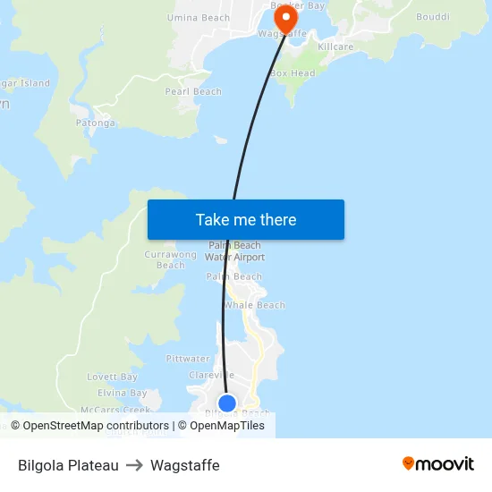 Bilgola Plateau to Wagstaffe map