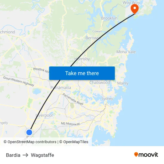 Bardia to Wagstaffe map