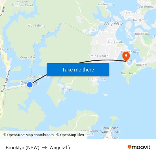 Brooklyn (NSW) to Wagstaffe map