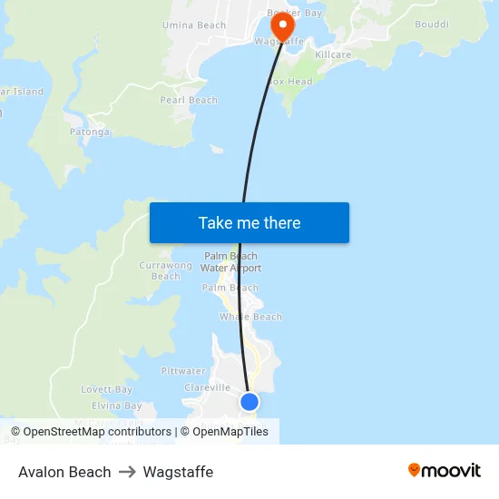 Avalon Beach to Wagstaffe map