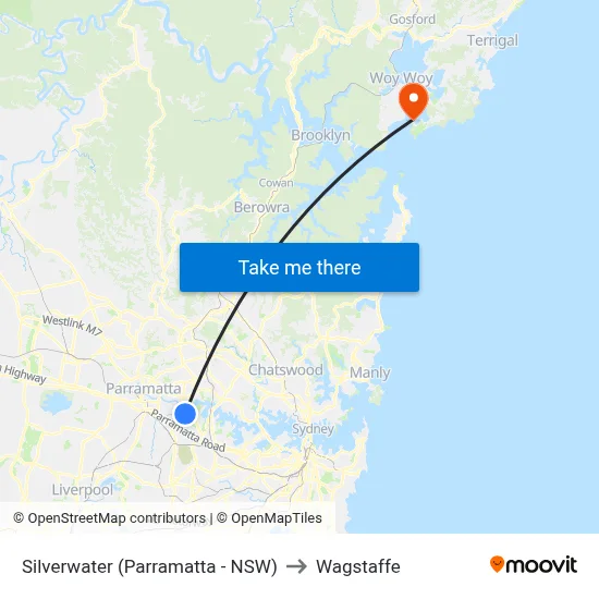 Silverwater (Parramatta - NSW) to Wagstaffe map