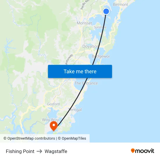 Fishing Point to Wagstaffe map