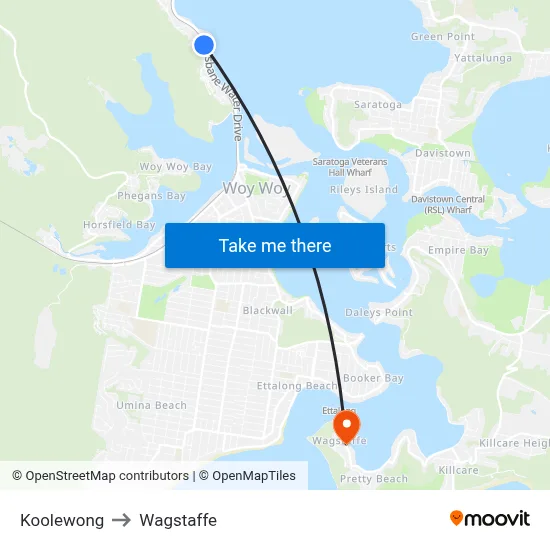 Koolewong to Wagstaffe map