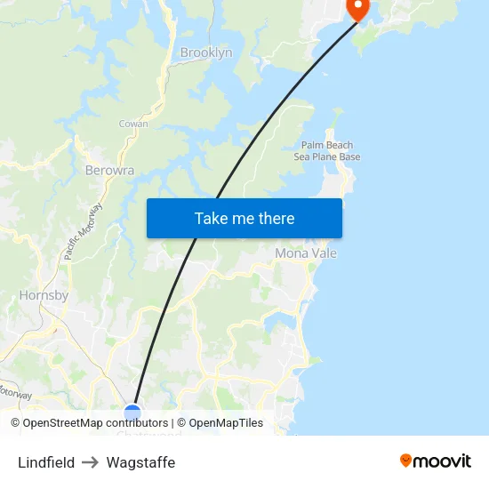 Lindfield to Wagstaffe map
