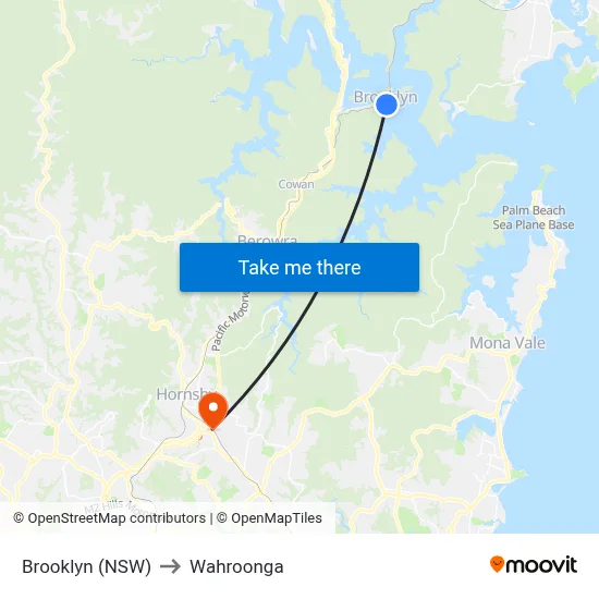 Brooklyn (NSW) to Wahroonga map