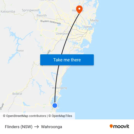 Flinders (NSW) to Wahroonga map