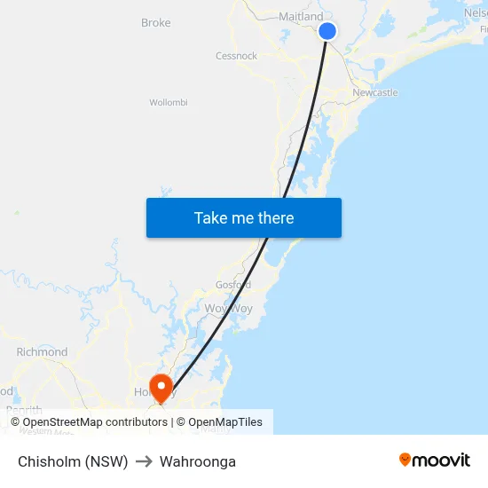 Chisholm (NSW) to Wahroonga map