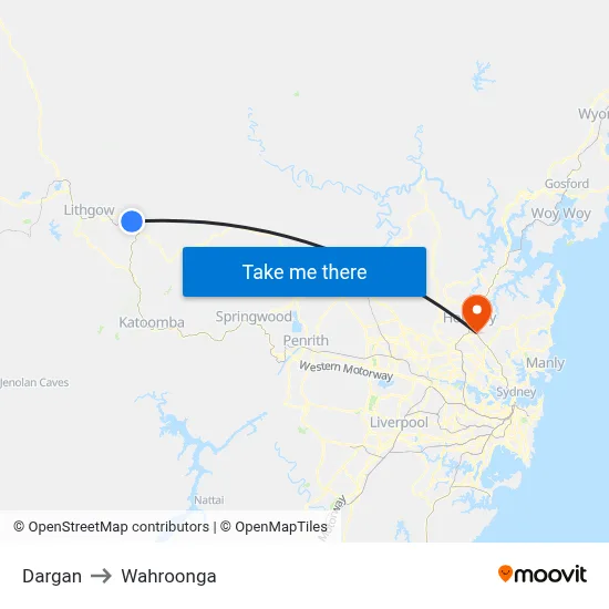 Dargan to Wahroonga map