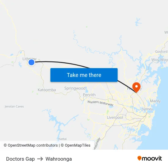 Doctors Gap to Wahroonga map