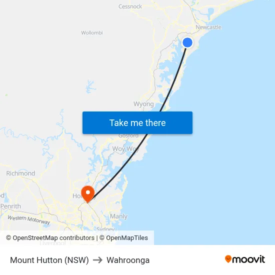 Mount Hutton (NSW) to Wahroonga map