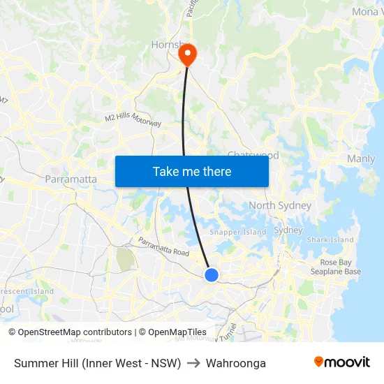 Summer Hill (Inner West - NSW) to Wahroonga map