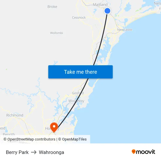 Berry Park to Wahroonga map