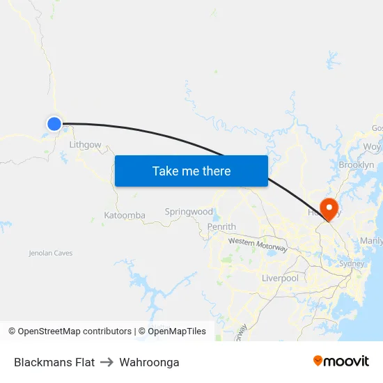 Blackmans Flat to Wahroonga map