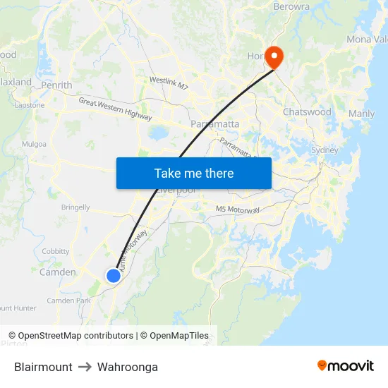 Blairmount to Wahroonga map