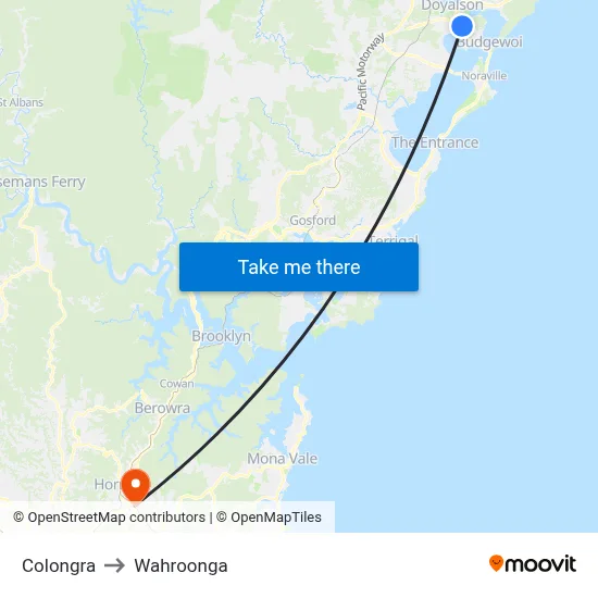 Colongra to Wahroonga map