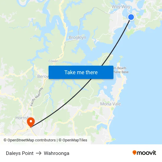 Daleys Point to Wahroonga map