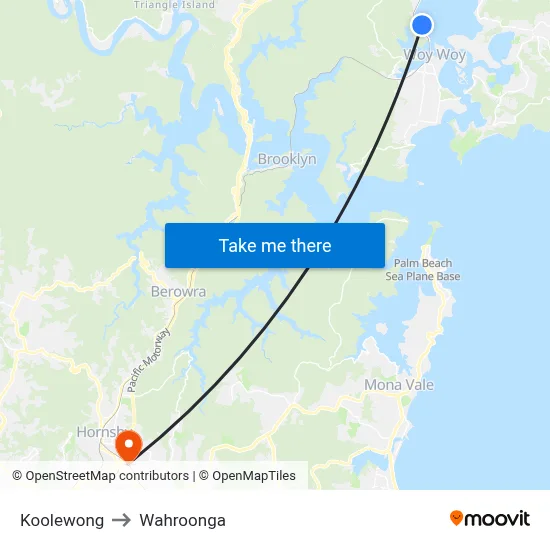 Koolewong to Wahroonga map