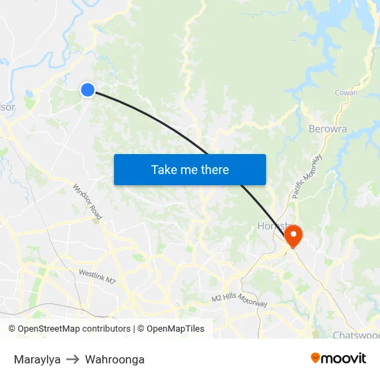 Maraylya to Wahroonga map