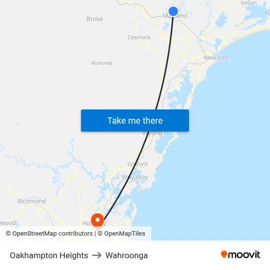 Oakhampton Heights to Wahroonga map