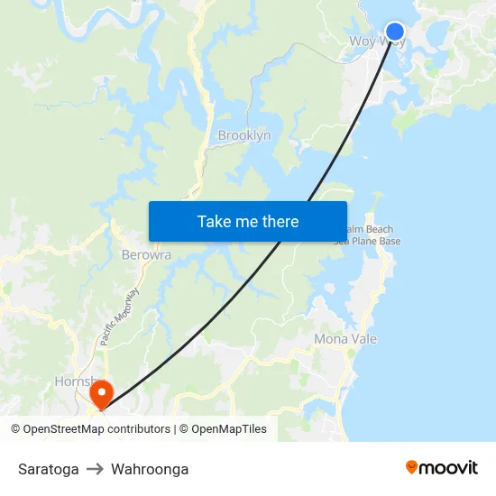 Saratoga to Wahroonga map