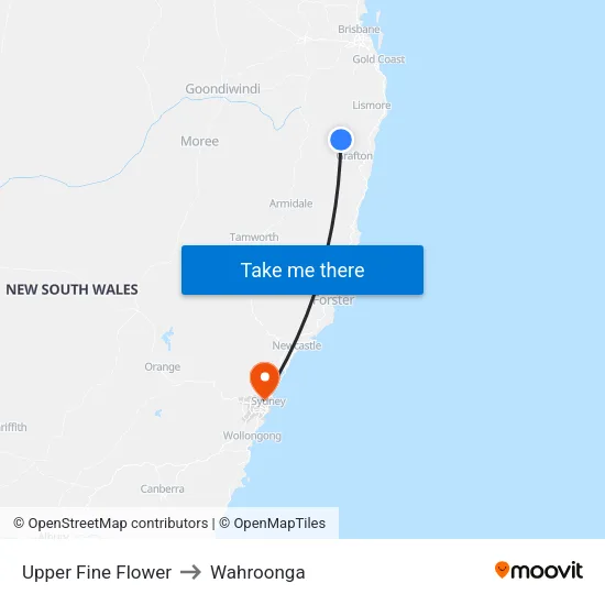 Upper Fine Flower to Wahroonga map