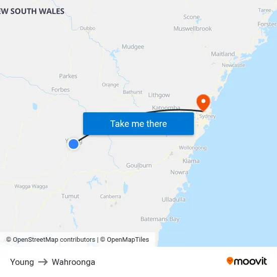 Young to Wahroonga map