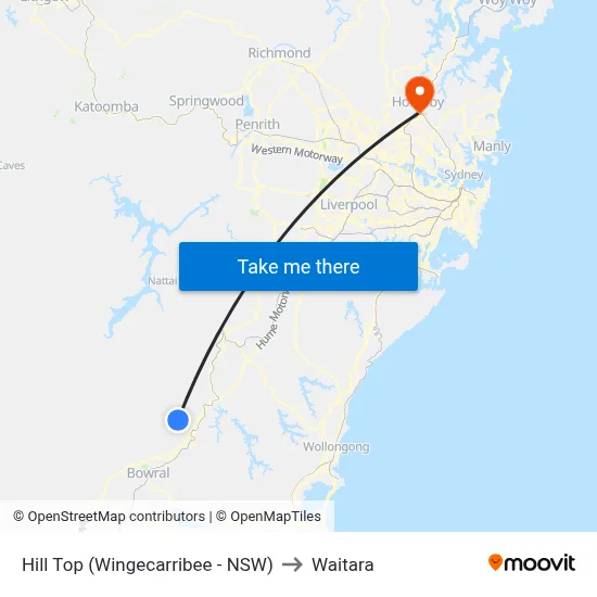 Hill Top (Wingecarribee - NSW) to Waitara map
