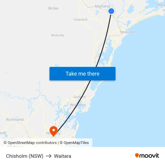 Chisholm (NSW) to Waitara map