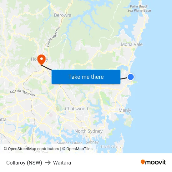 Collaroy (NSW) to Waitara map