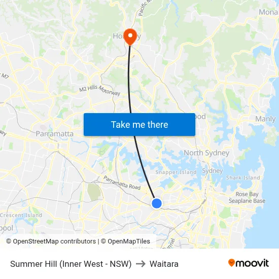 Summer Hill (Inner West - NSW) to Waitara map