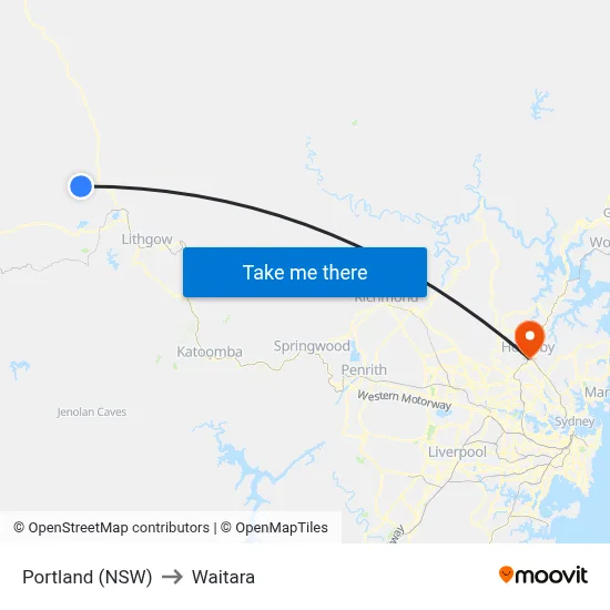 Portland (NSW) to Waitara map