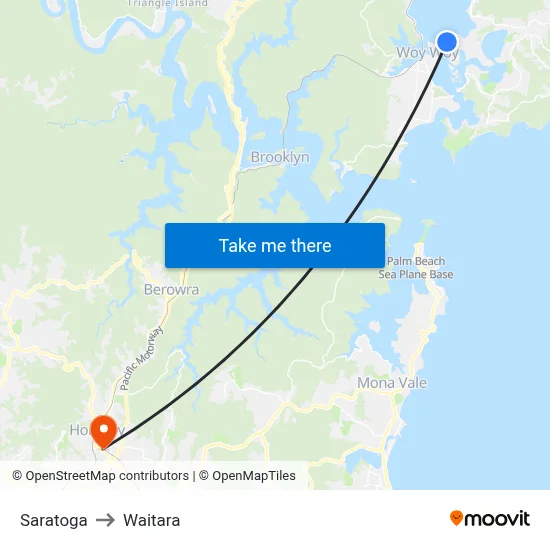 Saratoga to Waitara map