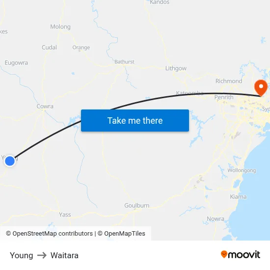 Young to Waitara map