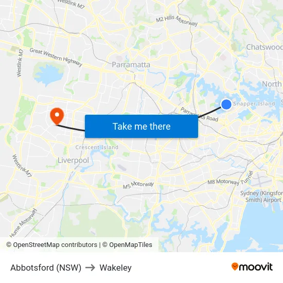 Abbotsford (NSW) to Wakeley map