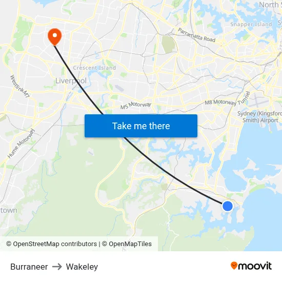 Burraneer to Wakeley map