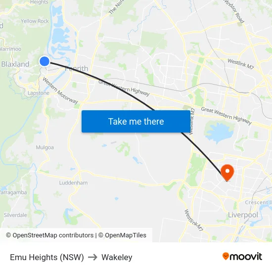 Emu Heights (NSW) to Wakeley map
