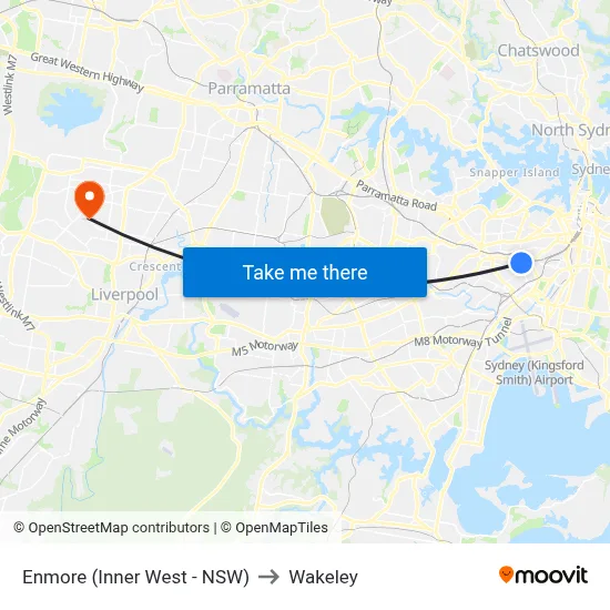Enmore (Inner West - NSW) to Wakeley map