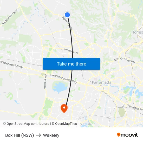 Box Hill (NSW) to Wakeley map