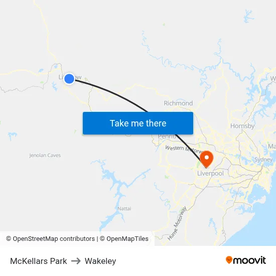 McKellars Park to Wakeley map